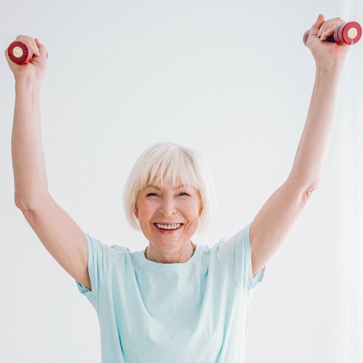 Woman exercising to improve her health